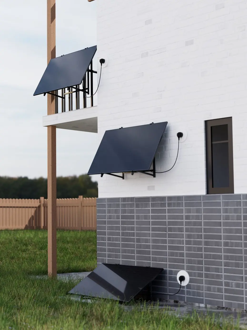 Plug & Play solar panel system on flat roof